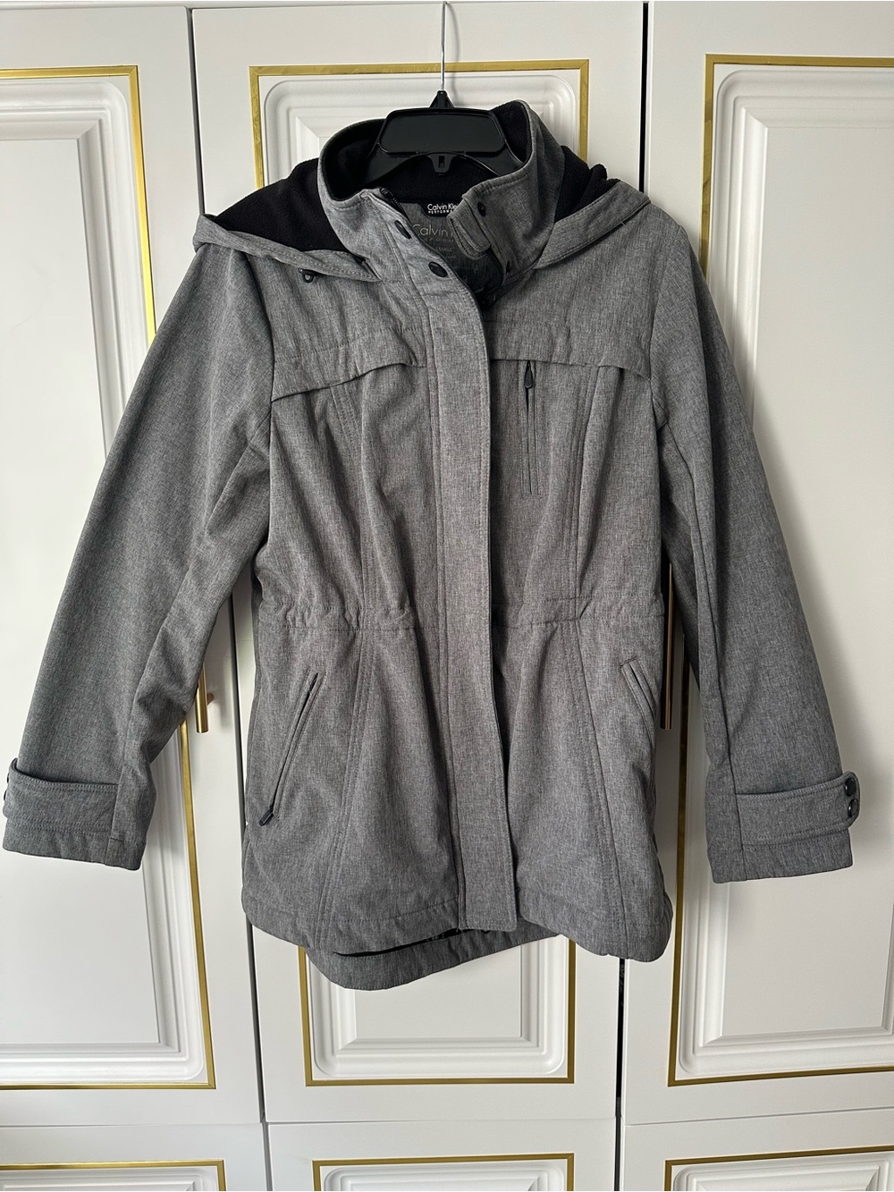 Calvin Klein Performance Heather Gray Hooded Ski Jacket